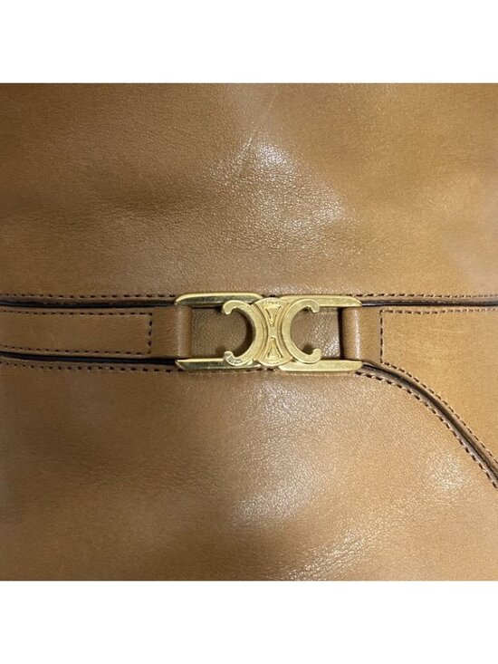 AUSTIN LACE-UP BOOT IN SHINY CALFSKIN - SAHARA | CELINE Celine Claude Triomphe Ankle Boots Size 39 Brown